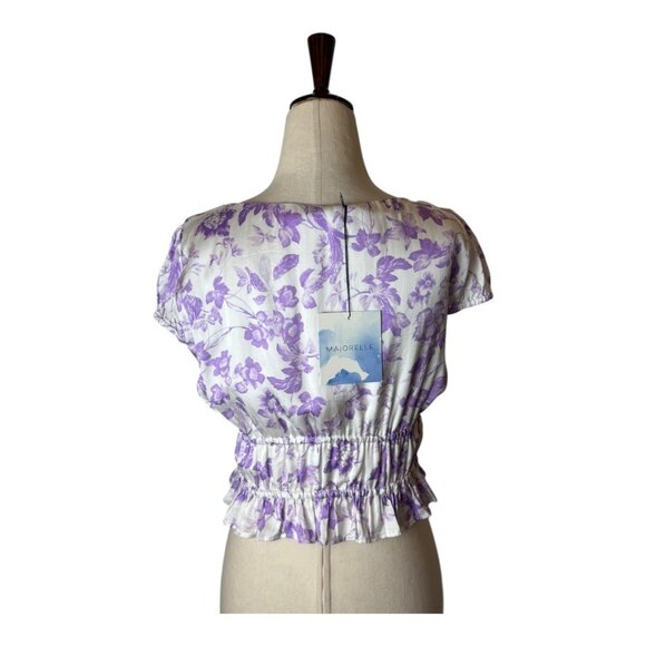 Majorelle Shirt Women Small Purple Riviera Floral Pegasus Top NWT Boho Cottage - Picture 4 of 13